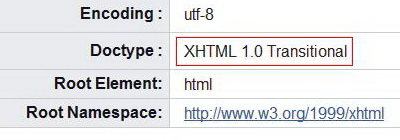 Используется HTML4