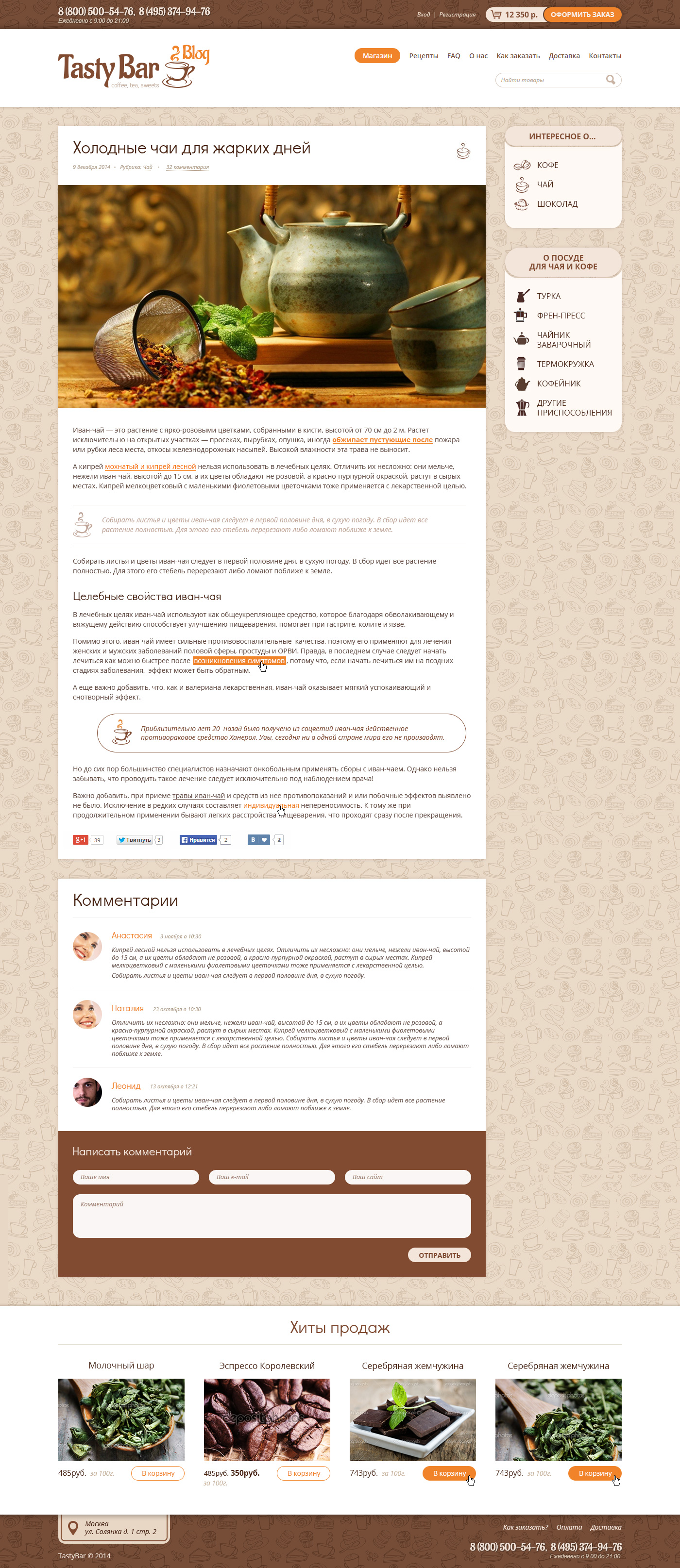 Разработка шаблона для внутренних страниц блога Дизайн внутренних страниц блога