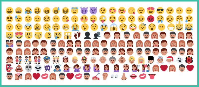 Как выглядят Emoji иконки в WordPress версии 4.2 и выше иконки для emoji в wordpress